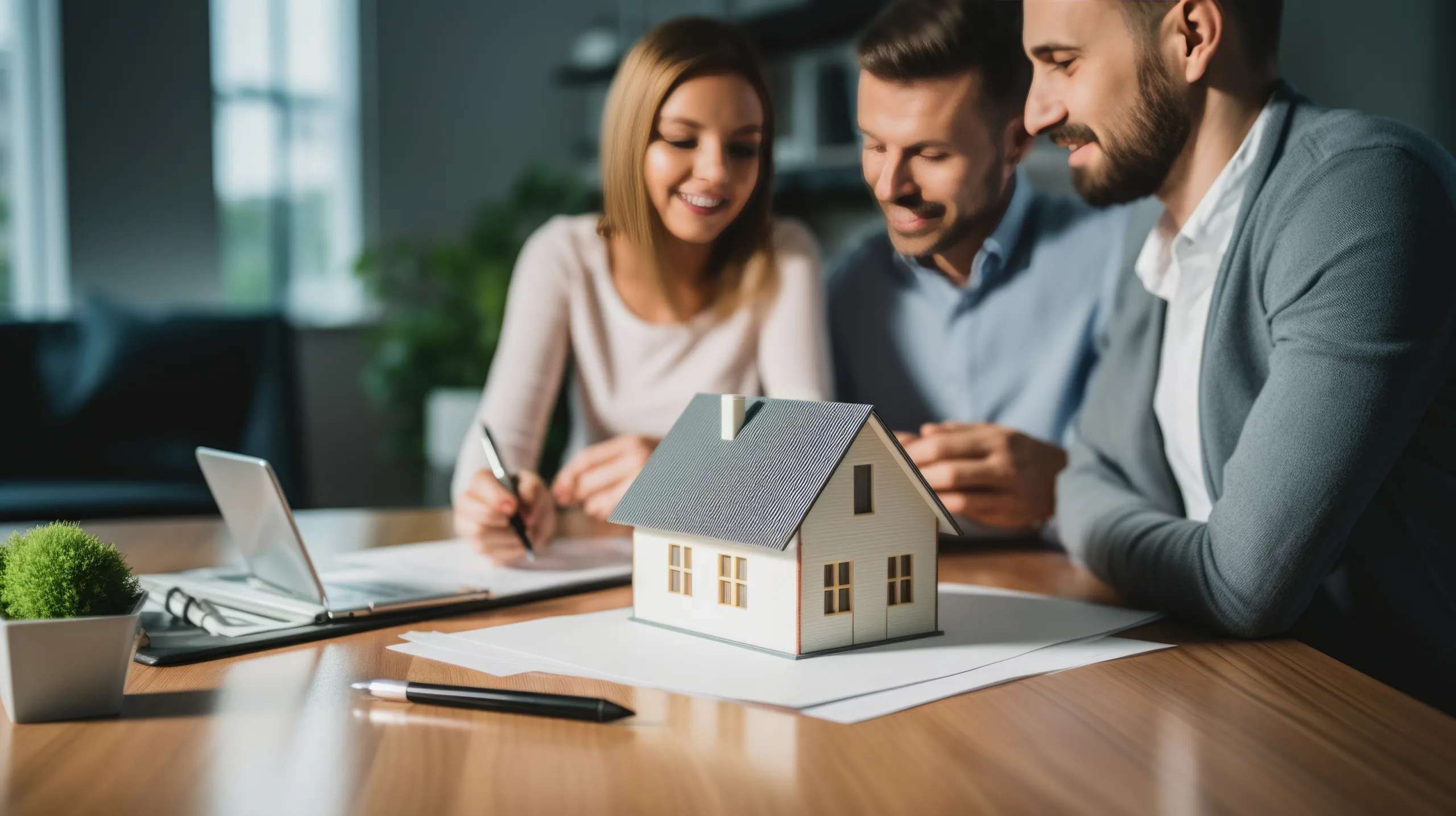 Couple purchasing home